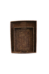 Small Walnut Rattan Tray