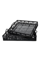 Otten Black Bamboo Tray with Glass Base - Medium - Magpie Style