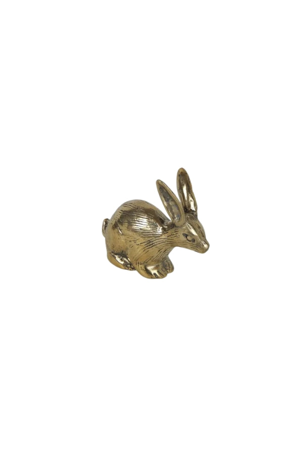 Crouching Brass Rabbit - Magpie Style