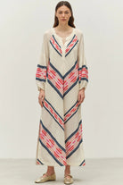 DEVOTION TWINS Beloved Long Dress - Navy/Red - Magpie Style