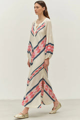 DEVOTION TWINS Beloved Long Dress - Navy/Red