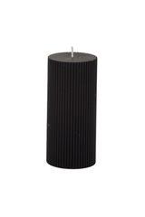 Ribbed Pillar Candle - Black