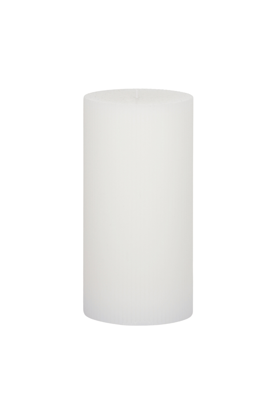 Ribbed Pillar Candle - White - Magpie Style