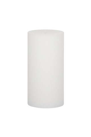 Ribbed Pillar Candle - White