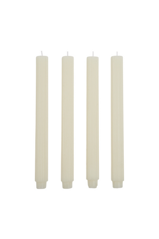 Ribbed Candle set of 4 - Ivory