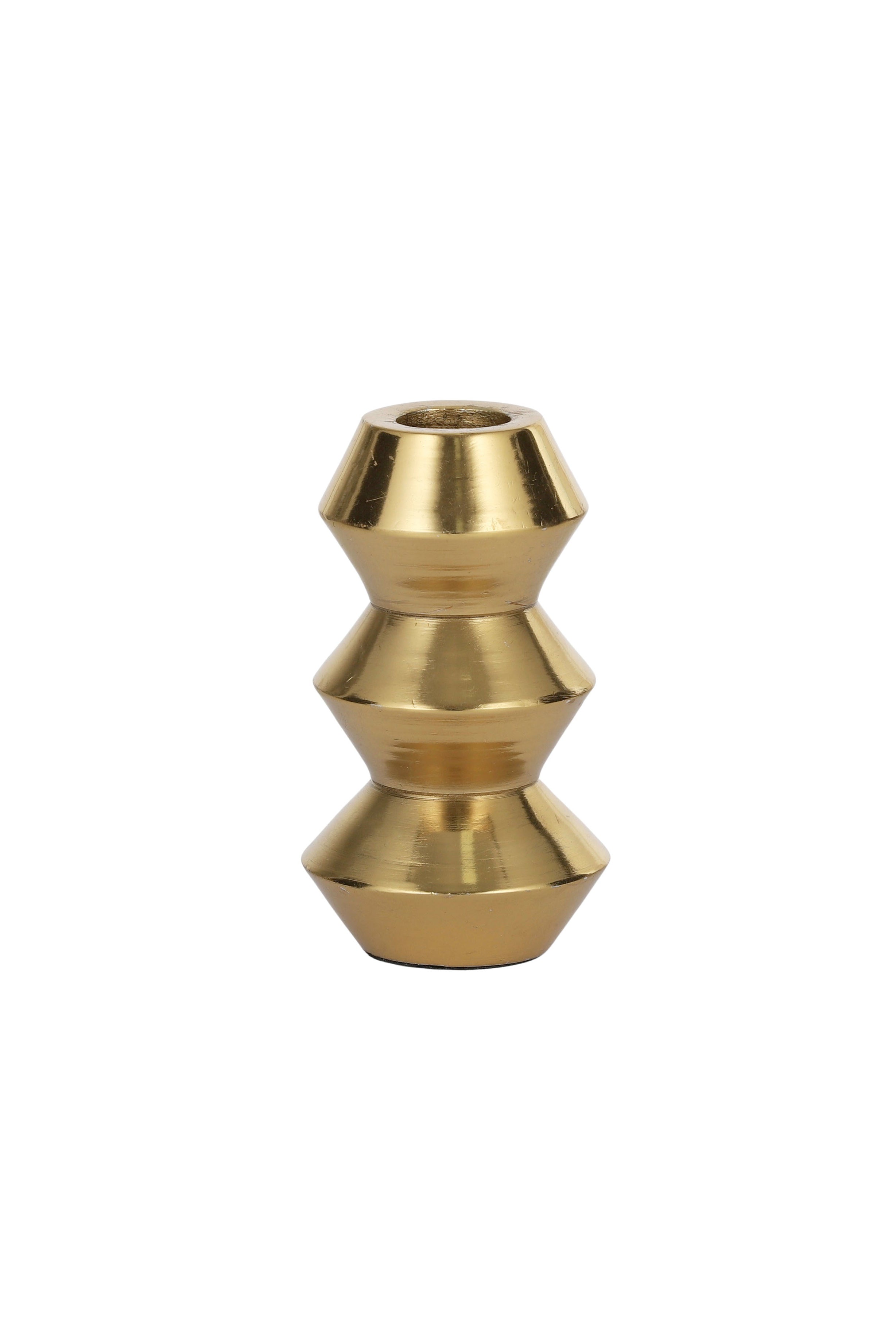 Zeus Stacked Candleholder w Gold Finish - Sml - Magpie Style