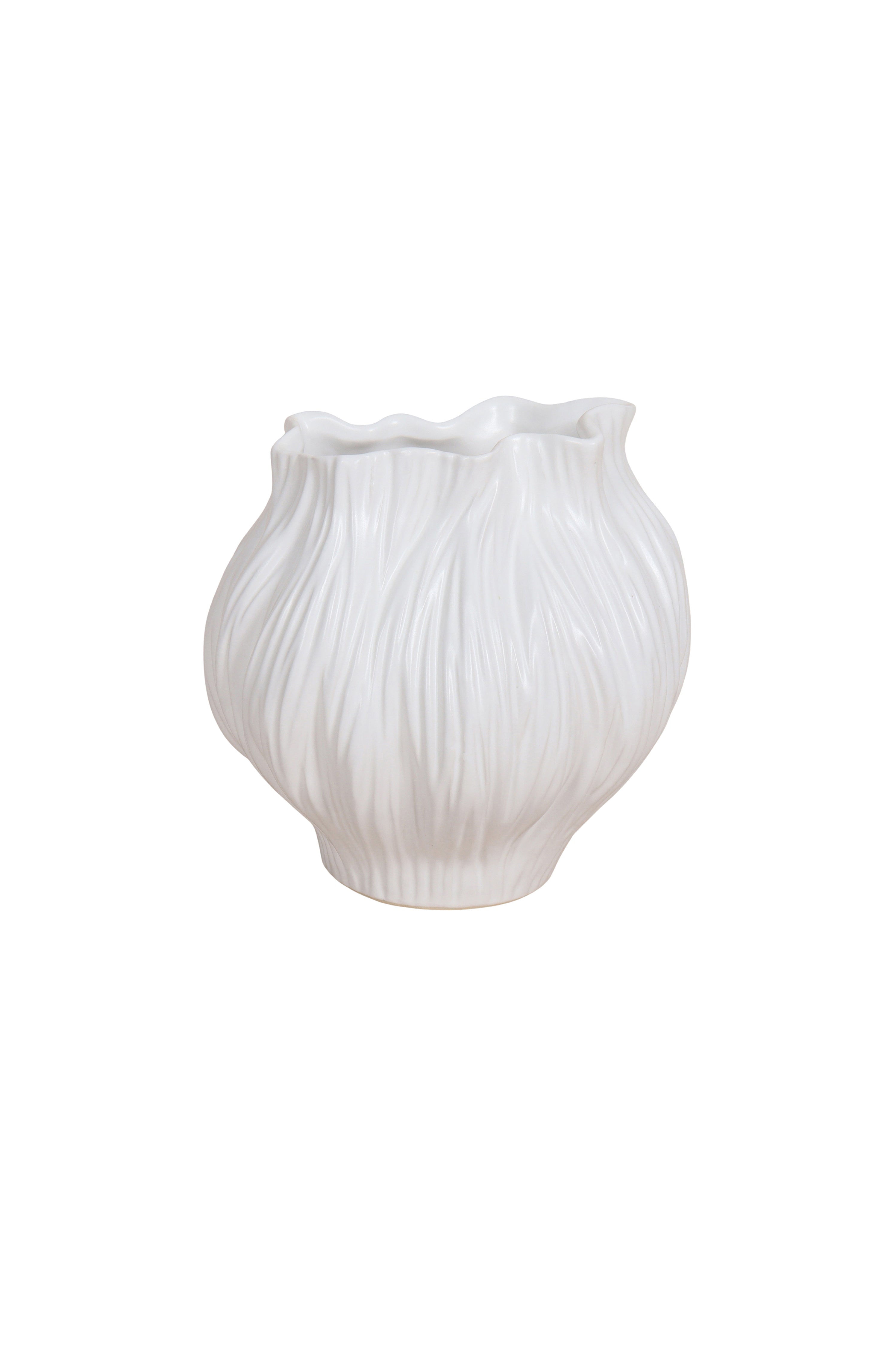Florus Wide Stone Organic Shaped Vase - Magpie Style