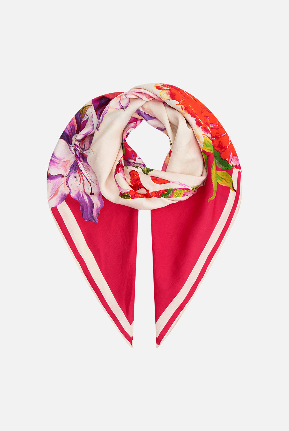CAMILLA Large Square Scarf - Kiss and Tell - Magpie Style