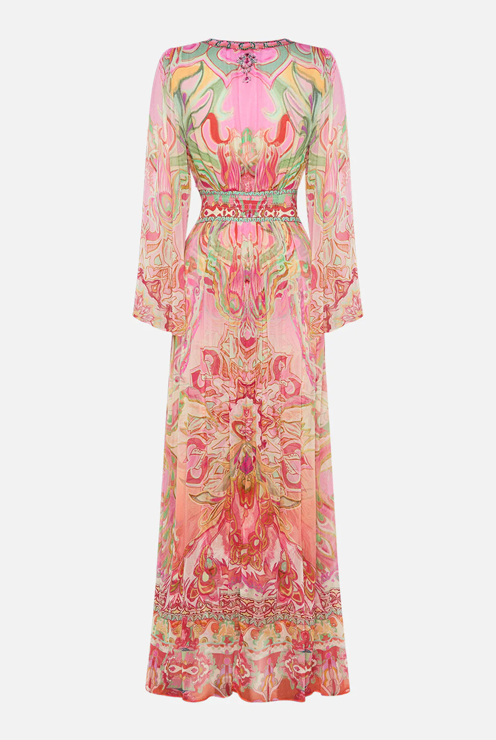 CAMILLA - Flared Sleeve Dress Tea With Tuschinksi - Magpie Style