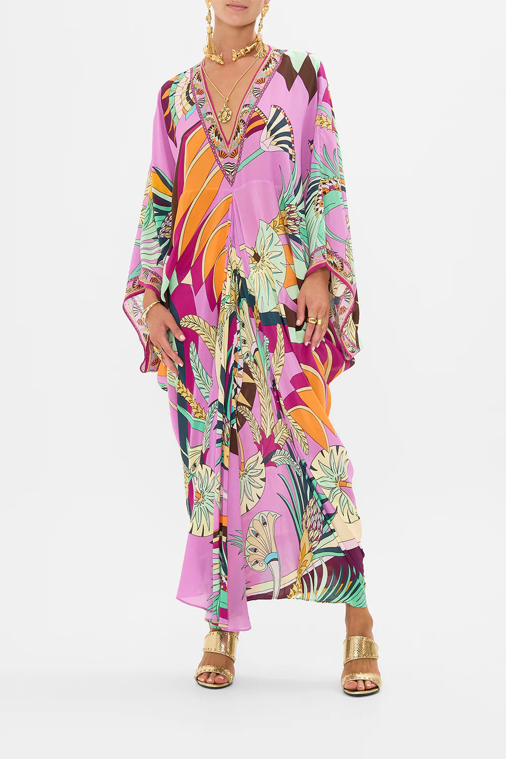 CAMILLA - T Shape Long Kaftan Giza Goddess - Magpie Style