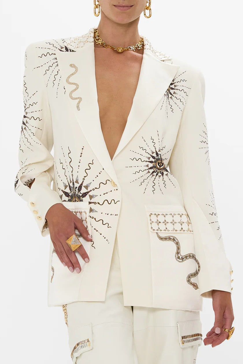 CAMILLA Jacket with Sleeve Cut Out Detail - Goddess Energy