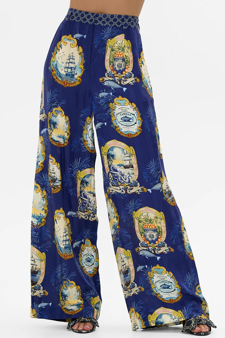 CAMILLA Wide Leg Waisted Pant - Song of Saint Anthony - Magpie Style