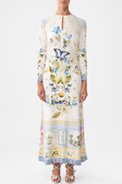 CAMILLA Gathered Jersey Long Dress - Botanical Ballads - Magpie Style