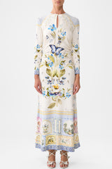 CAMILLA Gathered Jersey Long Dress - Botanical Ballads