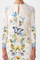 CAMILLA Gathered Jersey Long Dress - Botanical Ballads - Magpie Style