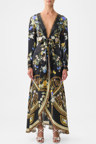 CAMILLA Tie Waist Long Sleeve Dress - Ottoman Elegance