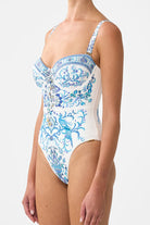 CAMILLA Lace Up Underwire Moulded Cup One Piece - Isnik Lullaby - Magpie Style