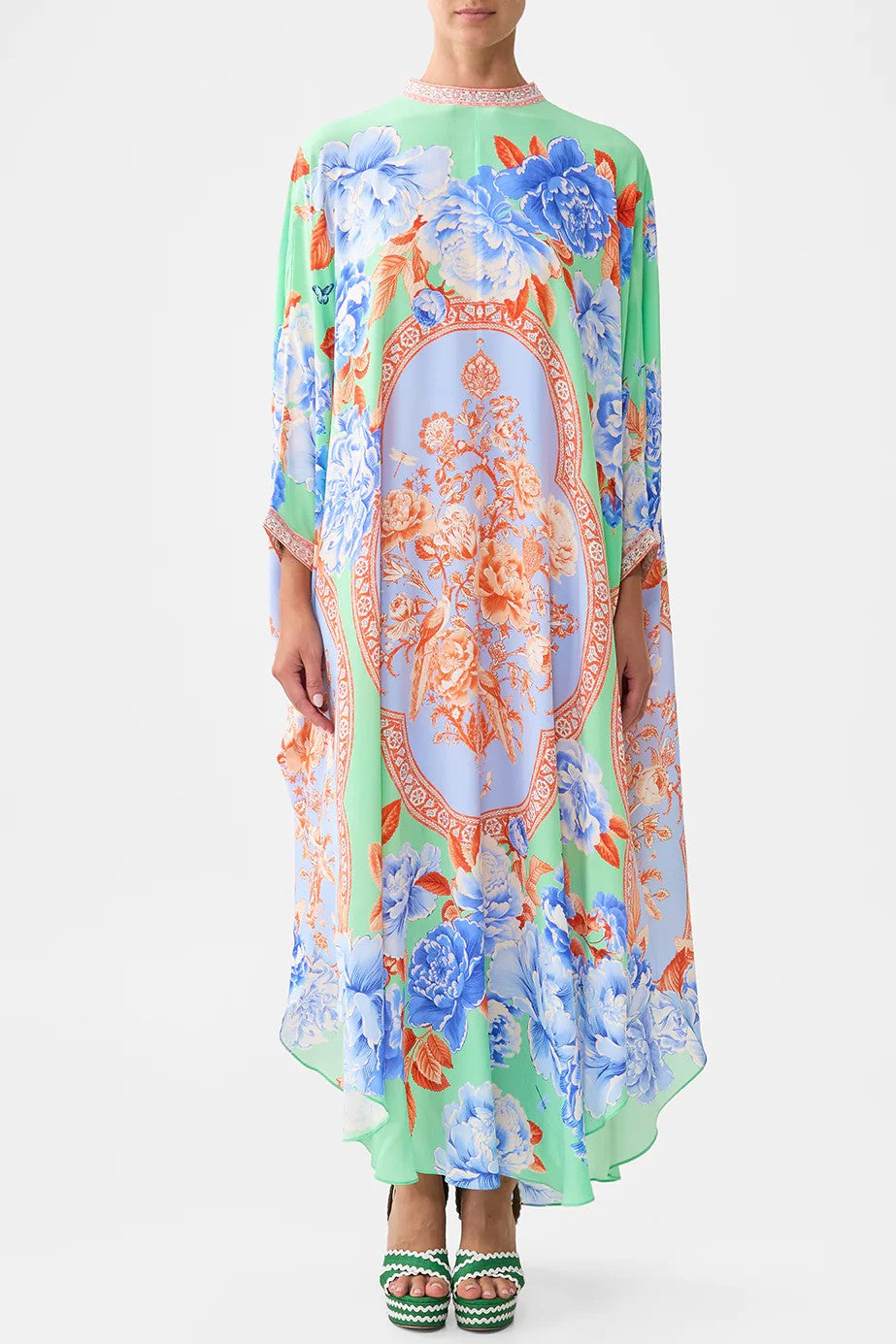 CAMILLA High Collar Kaftan with Tie - Topkapi Pop - Magpie Style