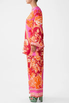 CAMILLA Deep V Neck Hardwire Short Kaftan - Tiles of Turkiye - Magpie Style