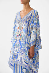 CAMILLA Tie Sleeve Short V Neck Kaftan - Ottoman Opulence