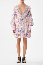 CAMILLA Button Front Frill Dress - Palatial Pastels - Magpie Style