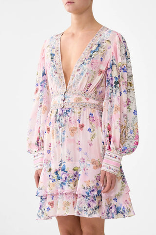 CAMILLA Button Front Frill Dress - Palatial Pastels