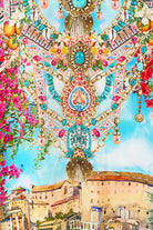 CAMILLA Tie Sleeve Short V Neck Kaftan - Meet Me In Mallorca - Magpie Style