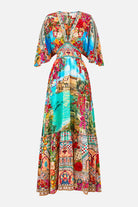 CAMILLA Waisted Dress with Hem Ruffle - Meet Me In Mallorca - Magpie Style