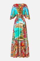 CAMILLA Waisted Dress with Hem Ruffle - Meet Me In Mallorca - Magpie Style