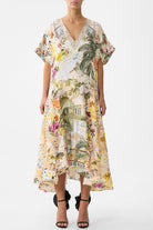 CAMILLA V Neck Kaftan with Drop Waist - The Architects of Alcazar - Magpie Style