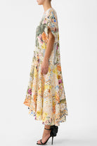 CAMILLA V Neck Kaftan with Drop Waist - The Architects of Alcazar - Magpie Style