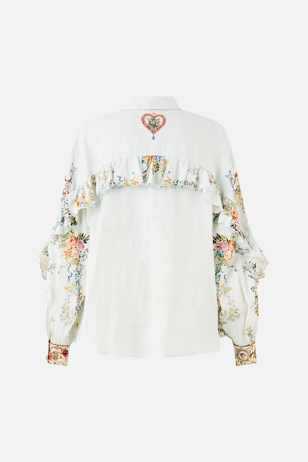 CAMILLA Button Shirt with Frill Detail - Seville Sweetheart - Magpie Style