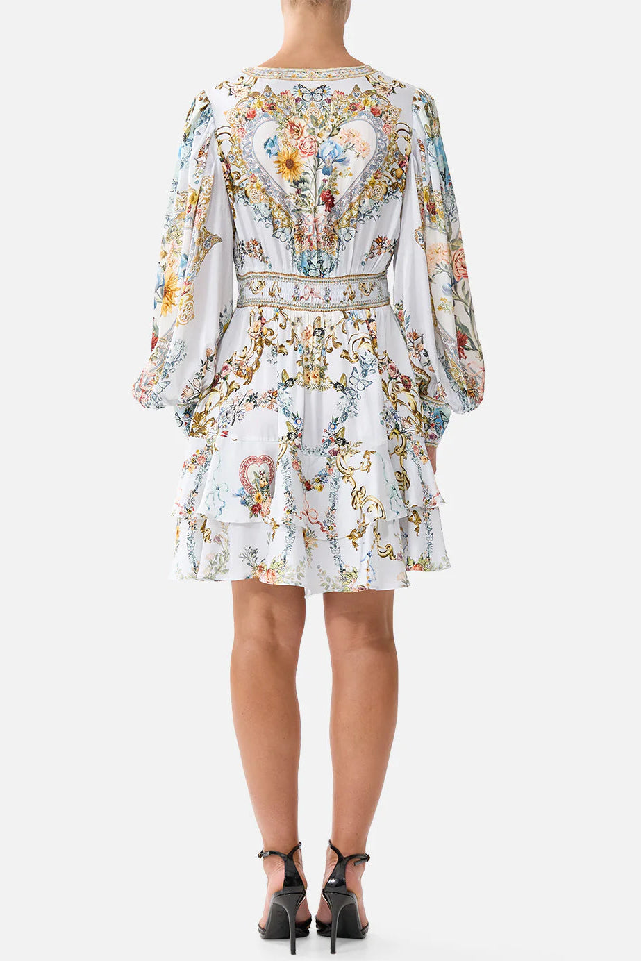 CAMILLA Button Front Frill Dress - Seville Sweetheart - Magpie Style