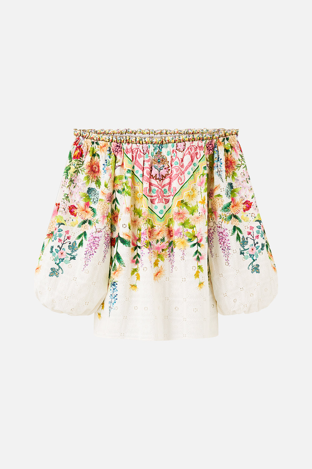 CAMILLA Frill Off Shoulder Top - The Call of Catalonia - Magpie Style