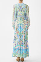 CAMILLA Lace Up Front Long Dress - Midsummer Mosaics - Magpie Style