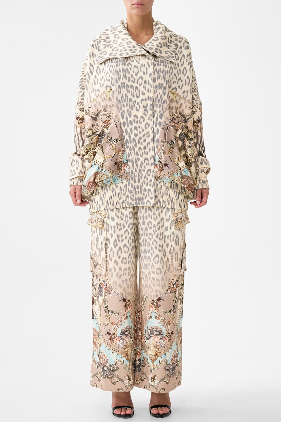 CAMILLA Oversized Jersey Parker Jacket - Aranjuez Animalia - Magpie Style