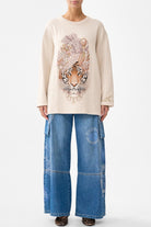 CAMILLA Boxy Crew Neck Jumper - Aranjuez Animalia - Magpie Style