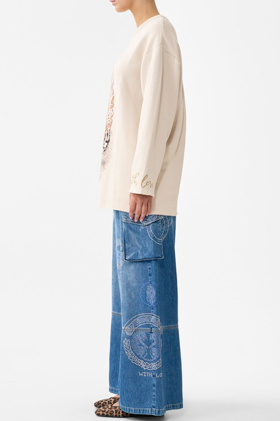 CAMILLA Boxy Crew Neck Jumper - Aranjuez Animalia - Magpie Style