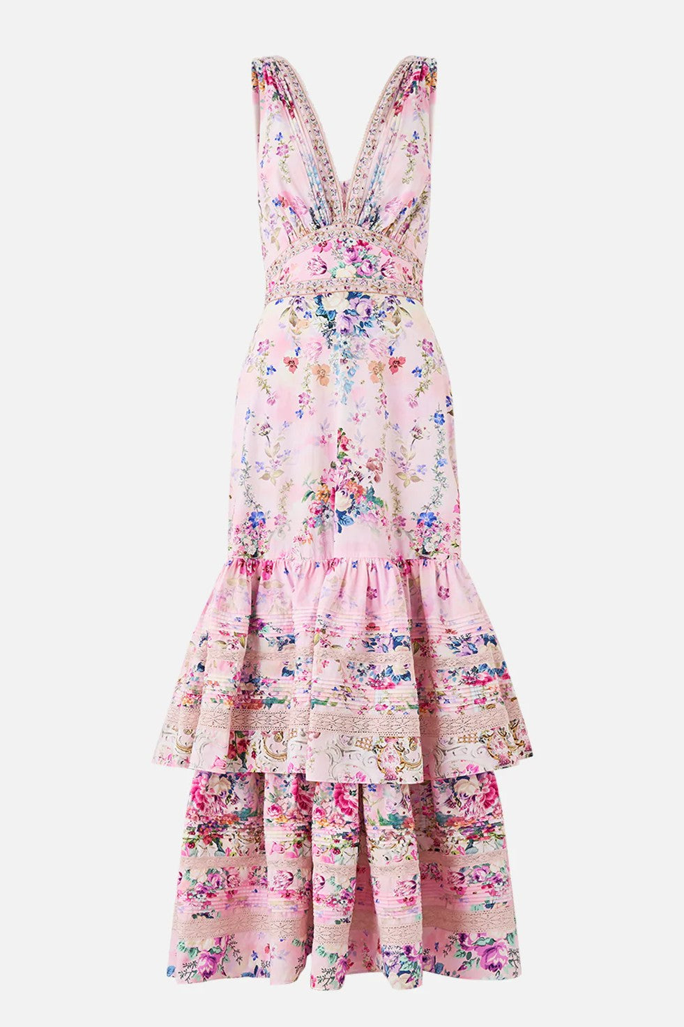 CAMILLA Two Tiered Gathered Ruffle Dress - Palatial Pastels - Magpie Style