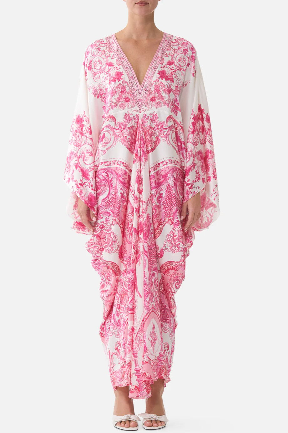 CAMILLA T Shape Long Kaftan - Livin La Vida Rosa - Magpie Style