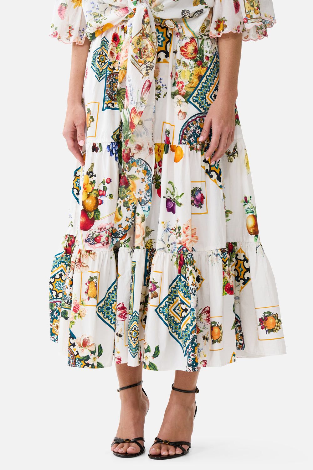 CAMILLA High Waisted Tired Midi Skirt - Magic of the Mercado