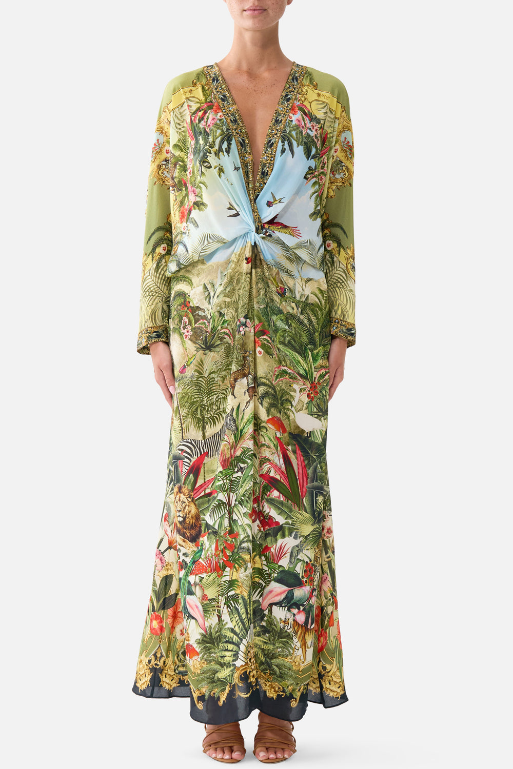 CAMILLA Twist Front Batwing Dress - Wanderlust Empire
