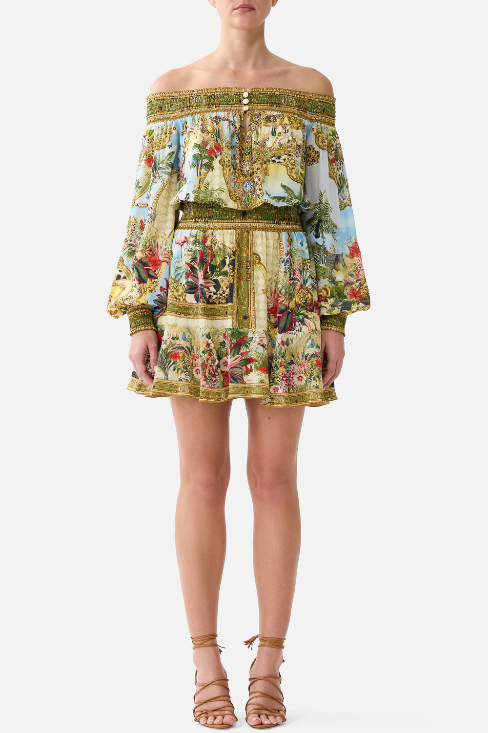 CAMILLA Off Shoulder Short Dress - Wanderlust Empire