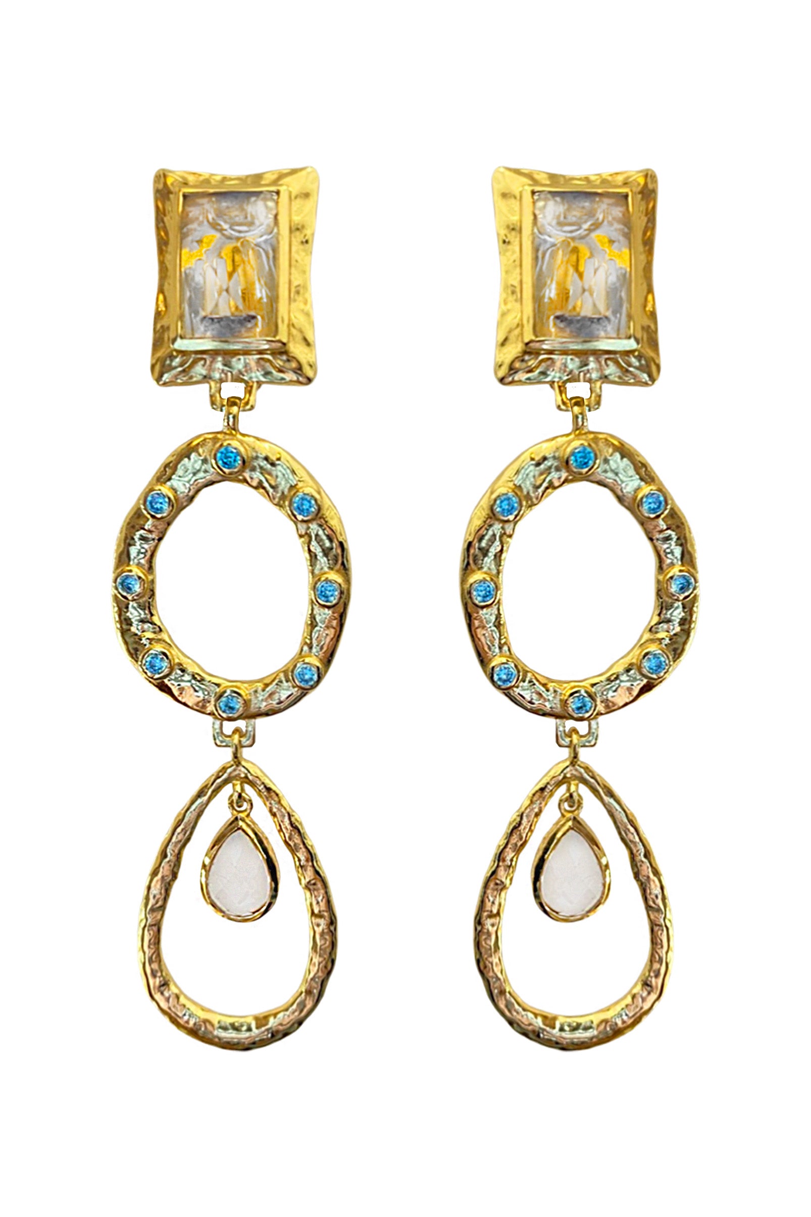 MOUNTAIN & MOON Carla Earring Aquamarine & White Topaz - Magpie Style