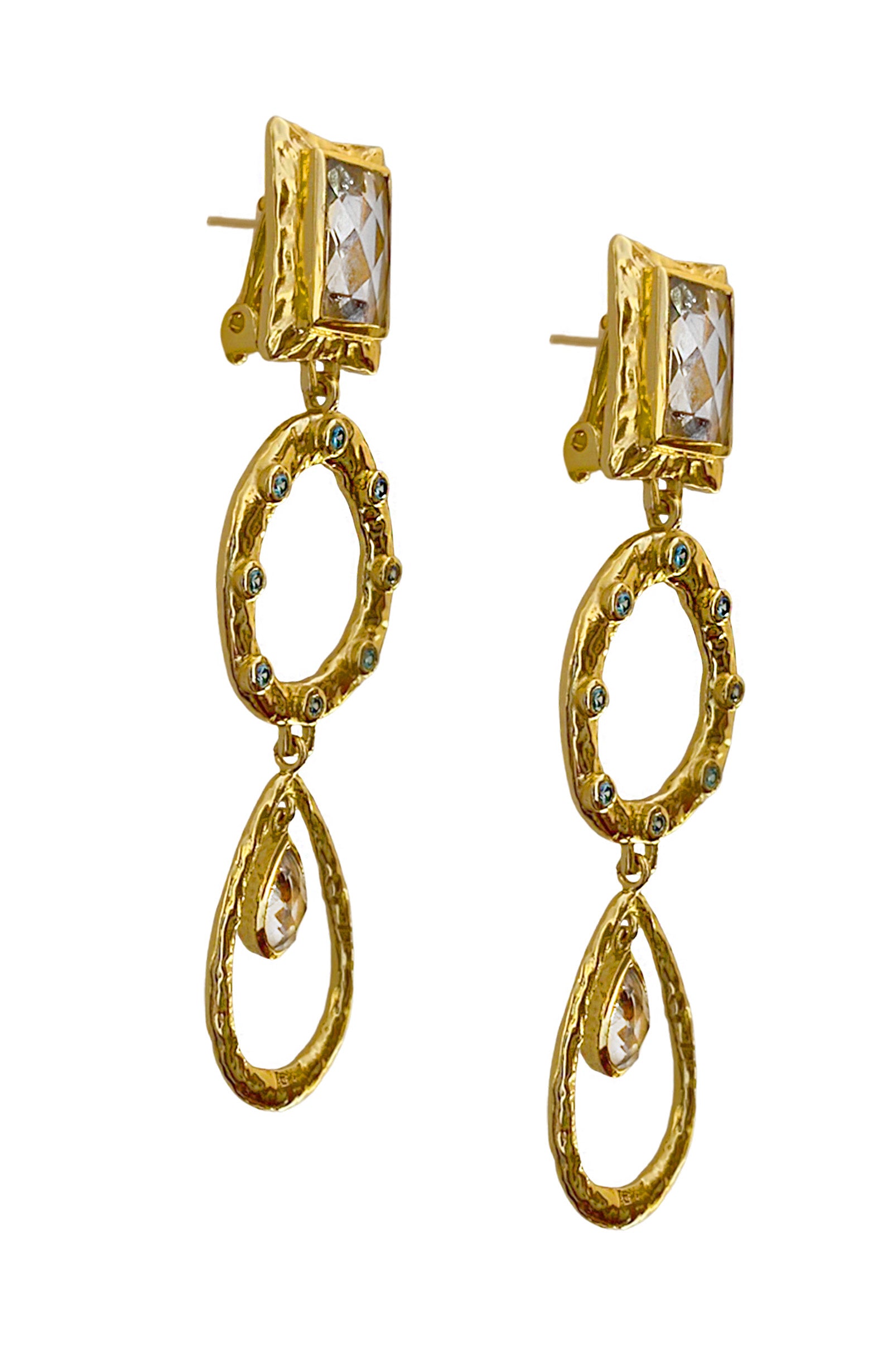 MOUNTAIN & MOON Carla Earring Aquamarine & White Topaz - Magpie Style