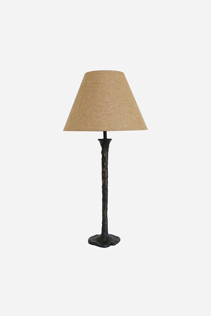Brass Stem Lamp - Linen Shade