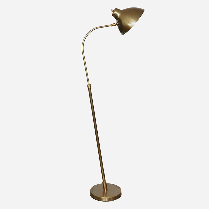 Cadiz Brass Floor Lamp Base with Shade