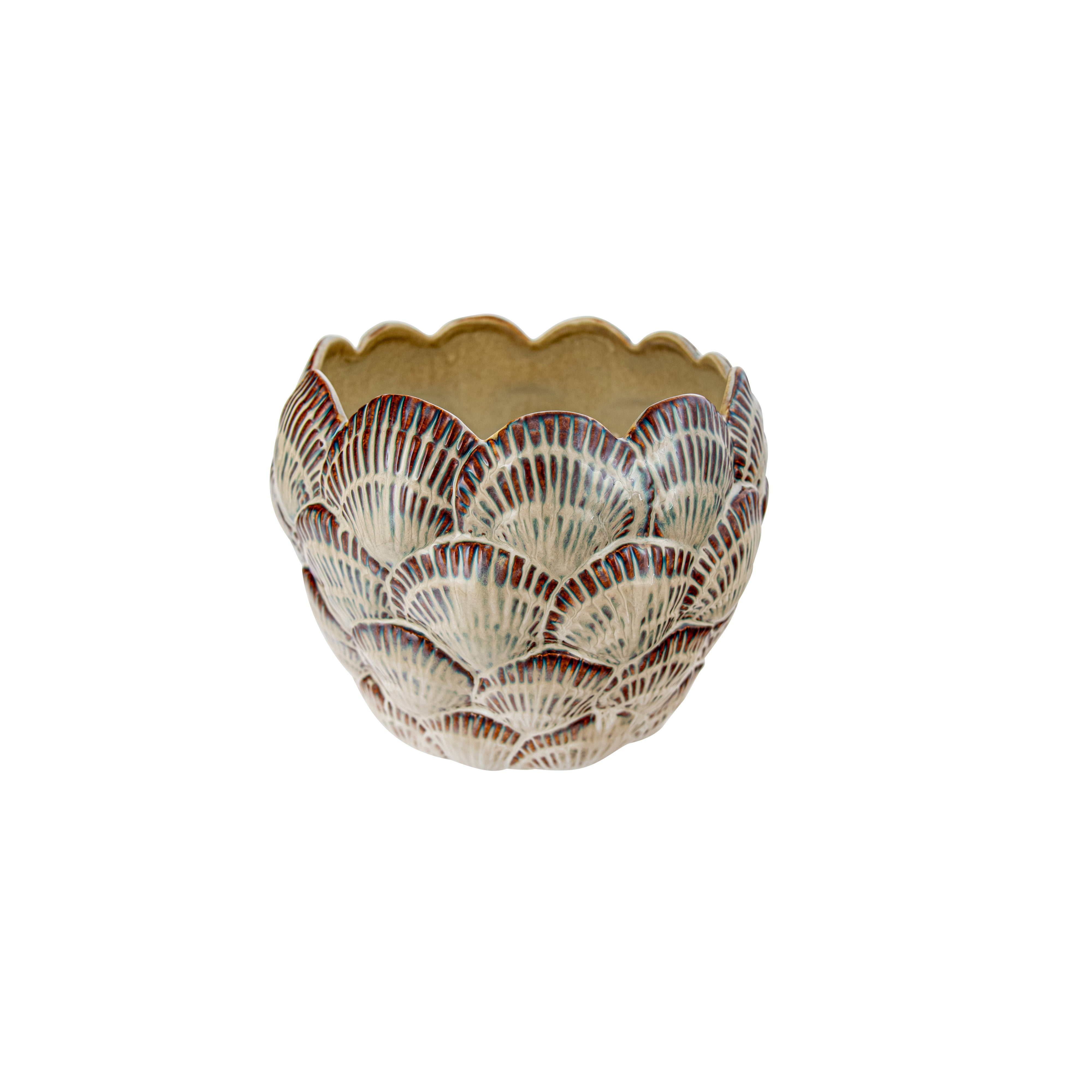 Ceramic Sheel Planter Round - Magpie Style