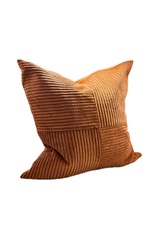 Patchwork Cushion - Orange Corduroy
