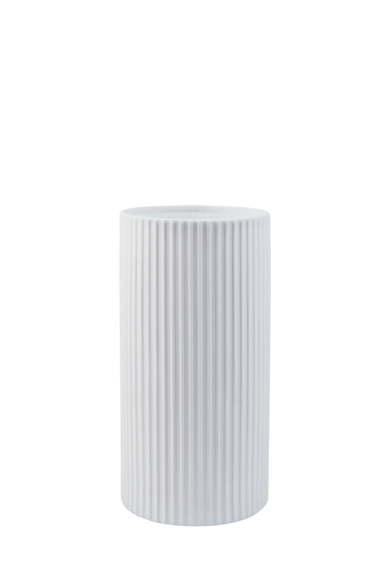 Table Lamp Cylindrical Lines Medium - Matt White - Magpie Style